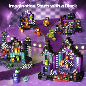 idoot Monster Bear magnetic blocks castle-scene promotes imaginative storytelling.