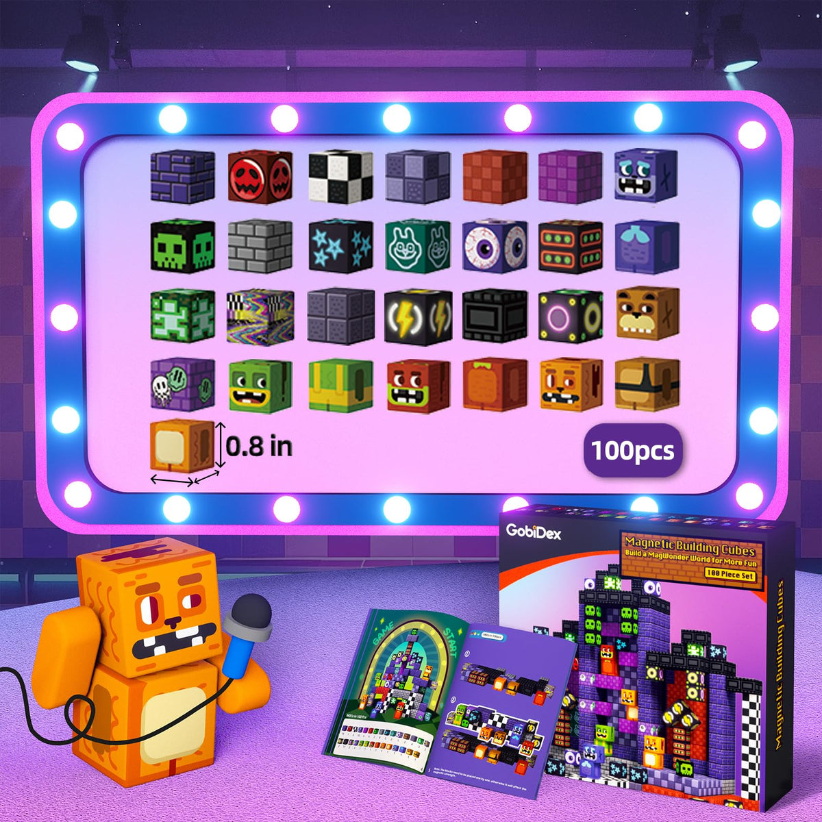 idoot Monster Bear magnetic blocks closeup highlights colorful, durable pieces.