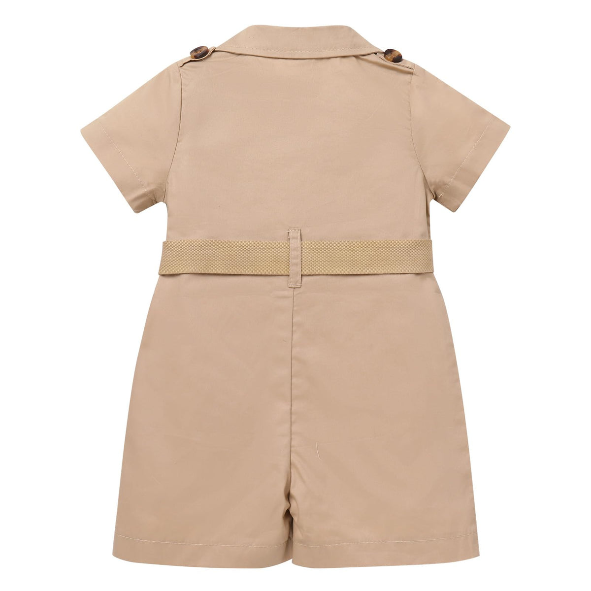 IDOPIP safari jumpsuit lapel collar adds cute styling and easy dressing.