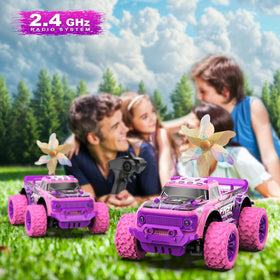 Two replaceable batteries extend playtime during outdoor adventures