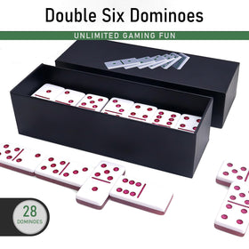 IDTQ 28-tile domino set close-up shows clear acrylic tiles.