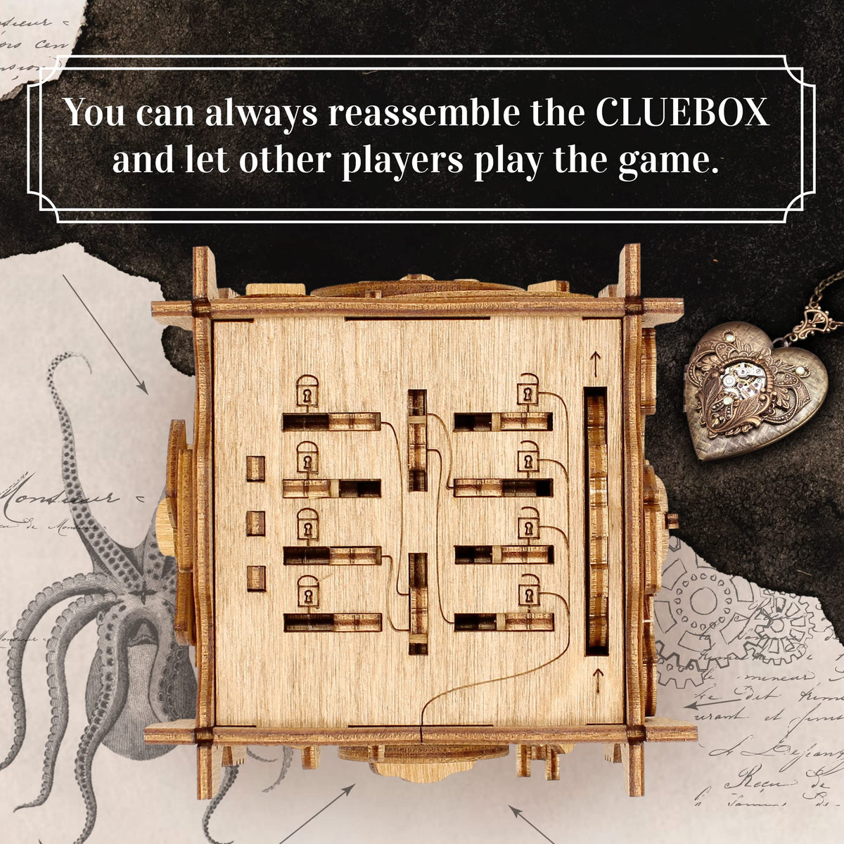 Inner secret compartment revealed after solving, perfect as a keepsake gift or money box.