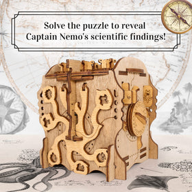 Cluebox displayed on a shelf can spark conversation after solving.