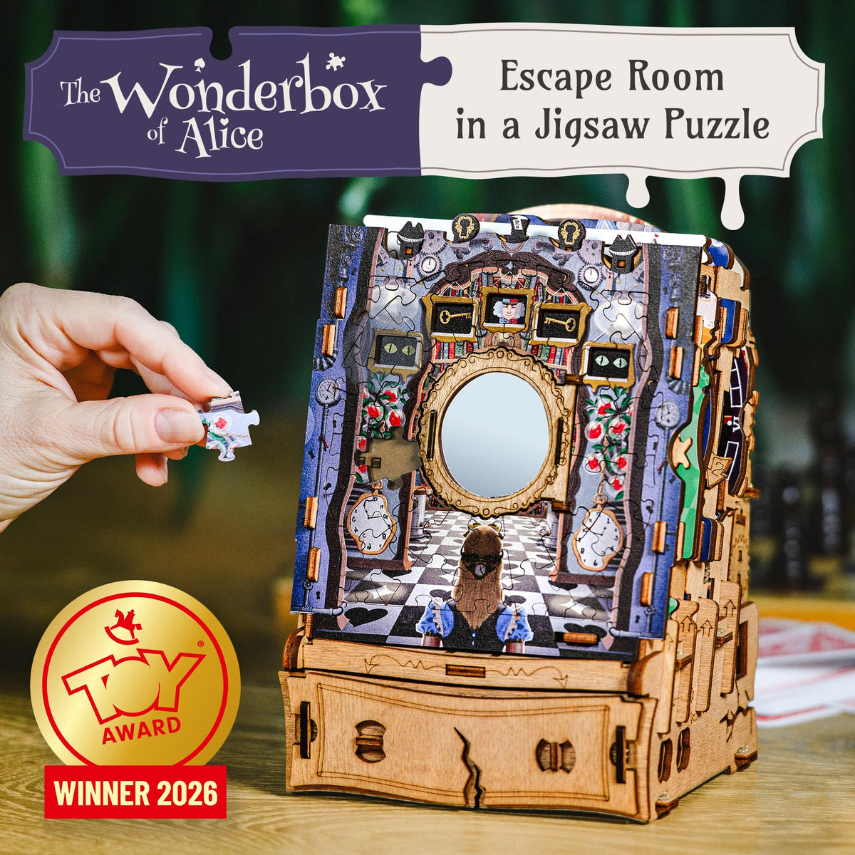 Idventure Cluepuzzle box opened reveals secret compartment and gift-worthy reveal.