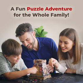 idventure CluePuzzle Pyramid of the Sun box opened reveals the hidden compartment