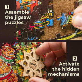 idventure CluePuzzle Pyramid of the Sun 180-piece jigsaw challenge for curious minds