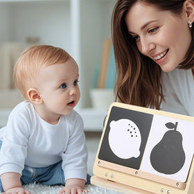 IEATFO tummy time play set grows into toddler book stand or tablet holder.