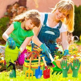 IELEK kids apron and gloves for safe garden play