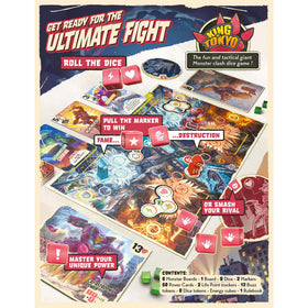 IELLO King of Tokyo: Duel dice rolling during a tense duel.
