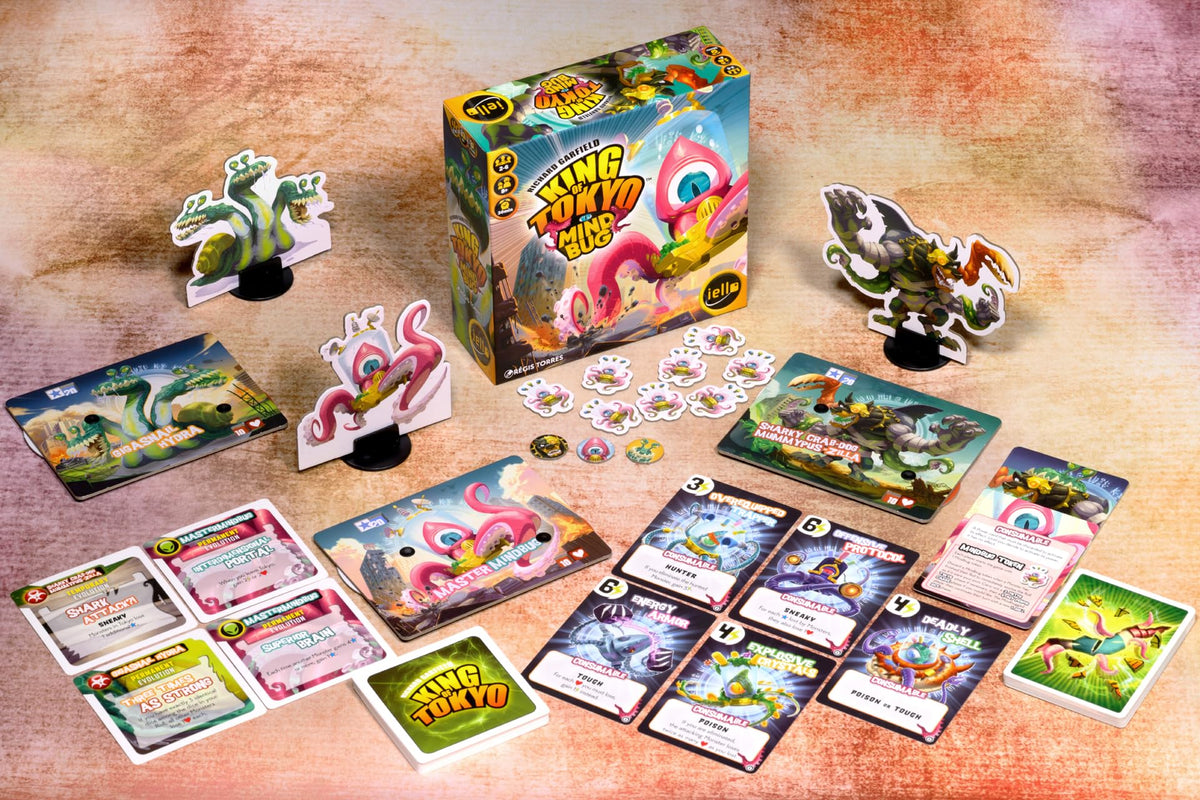 IELLO Mindbug tokens in action enable mind control and dramatic turnarounds.