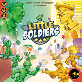 IELLO Little Soldiers battlefield setup on a dining table for quick skirmishes.