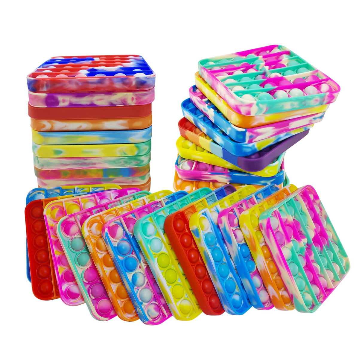 IERKEIE push pop fidget set with assorted bubbles for stress relief.