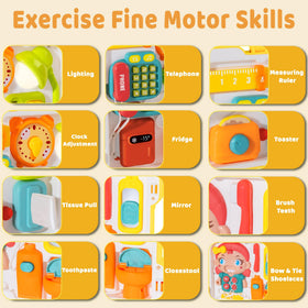 iFaveorr Busy Board cabinet unlock promotes finger dexterity and problem solving