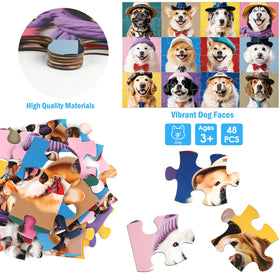 IFLOVE 48-piece puzzle for kids, large pieces aid easy grasp and placement.