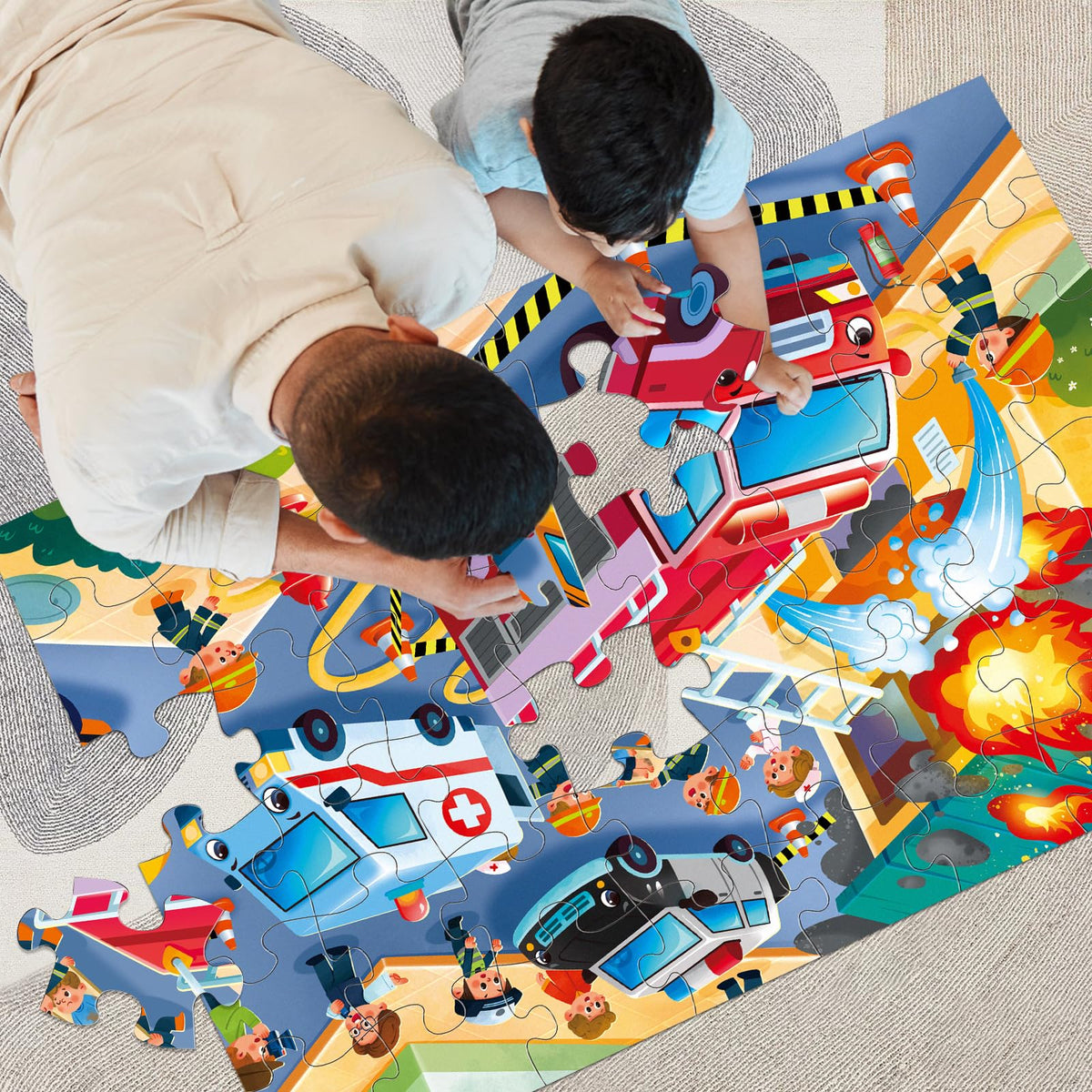 IFLOVE assembled puzzle size 35.4x23.5 inches showing large play space