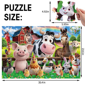 IFLOVE jumbo farm puzzle shows bright colors to boost recognition and play