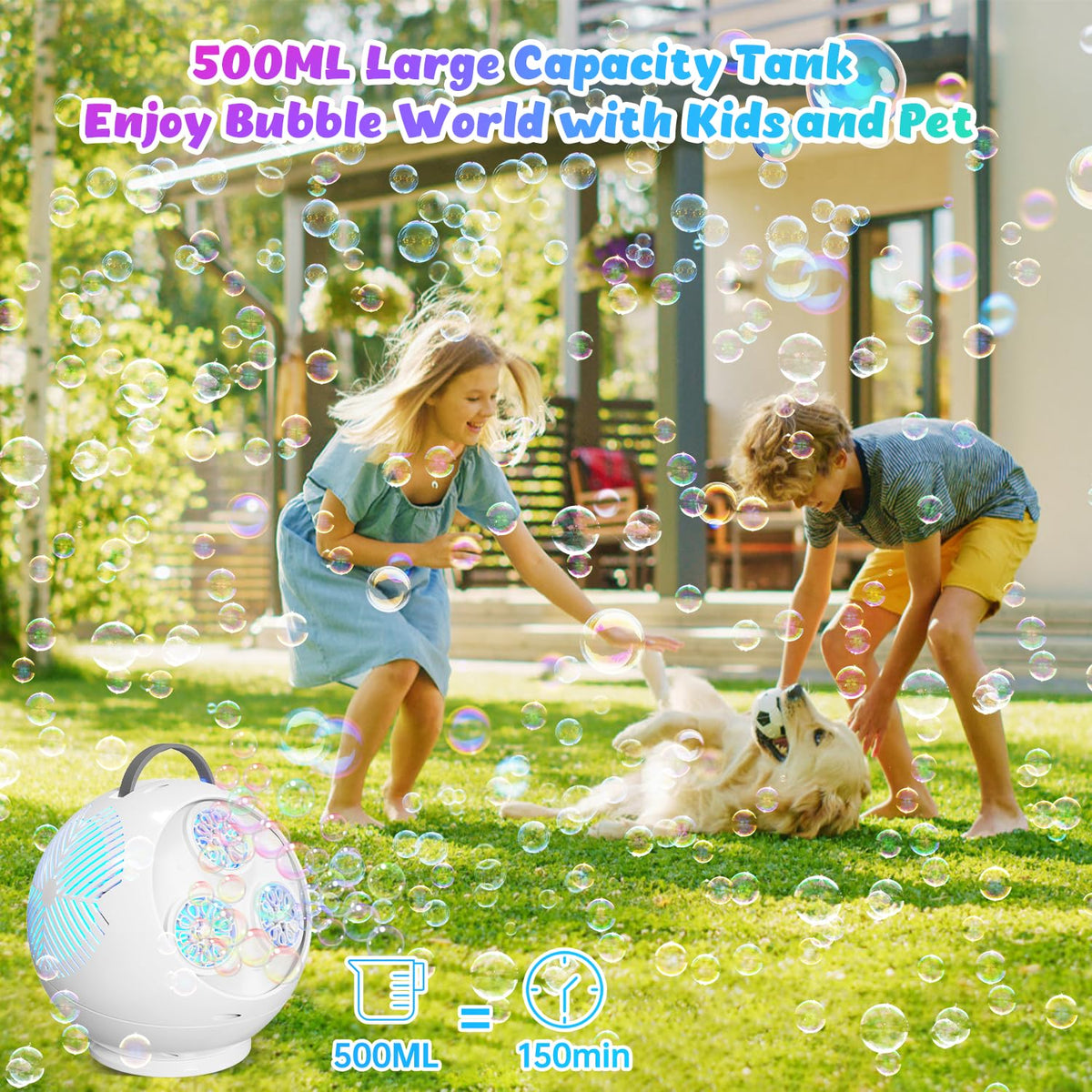 Ergonomic handle of the IFLOVE bubble machine for easy carrying