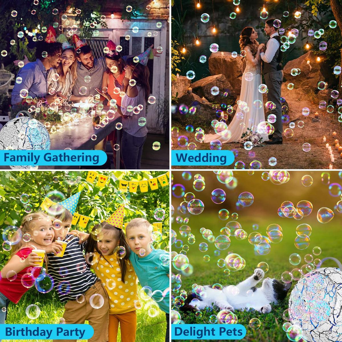 IFLOVE Bubble Machine uses safe non-toxic ABS for worry-free play.