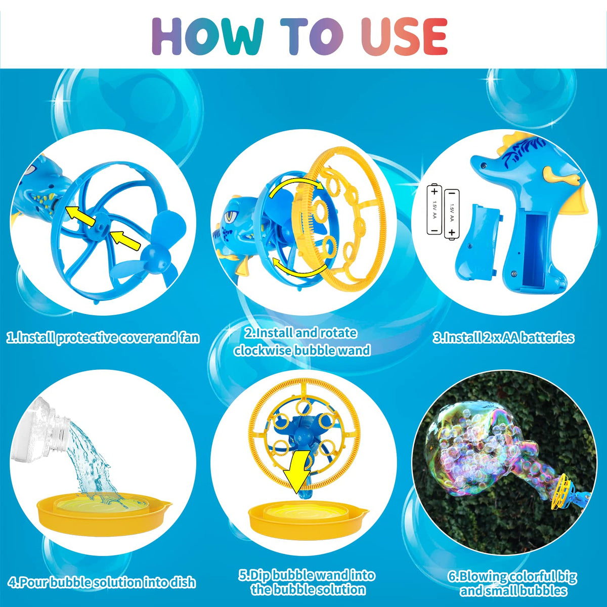 IFLOVE device emits more than 1000 colorful bubbles per minute.