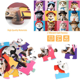 IFLOVE cat portraits grid puzzle boosts early color and shape recognition