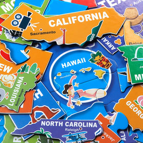 IFLOVE colorfully illustrated states with landmarks support recognition and recall