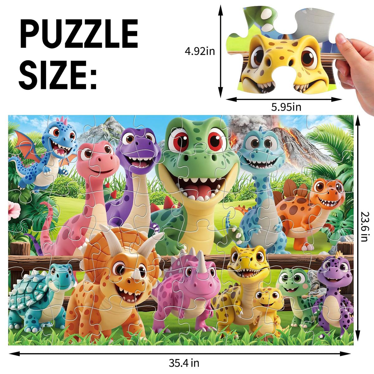 IFLOVE dinosaur scene on floor/table setup supports focused learning during puzzle assembly.
