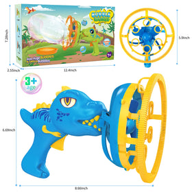 IFLOVE Dinosaur Bubble Blower held by child during play.