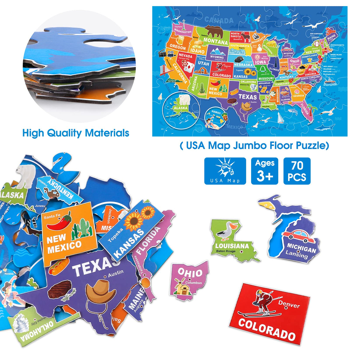 IFLOVE durable cardboard pieces printed with non-toxic ink for safety