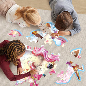 IFLOVE Durable Cardboard Puzzle Material withstands frequent assembly for preschool use.