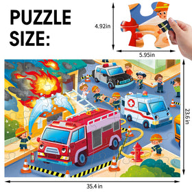 IFLOVE fire truck puzzle scene with vivid emergency imagery for kids