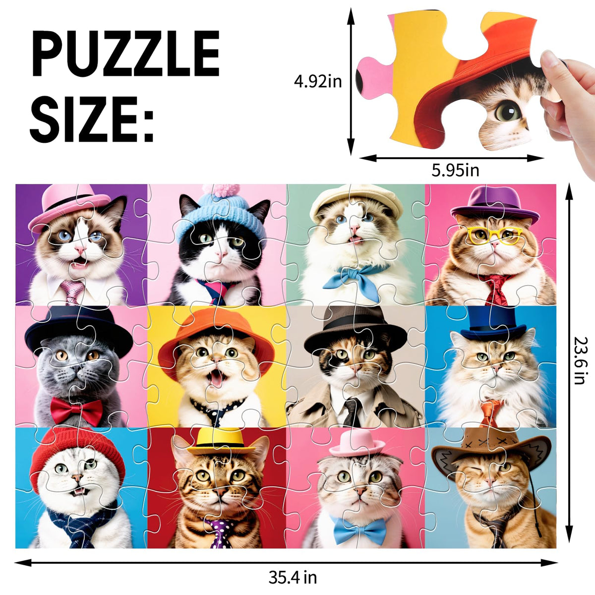 IFLOVE floor puzzle for ages 4-8 with large, easy-to-handle pieces