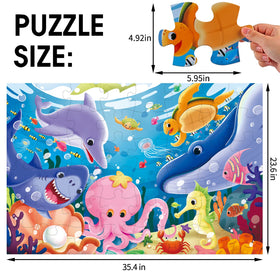 IFLOVE floor puzzle underwater scene promotes early learning through collaborative play.
