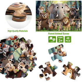 IFLOVE forest animals puzzle made with durable cardboard for long-lasting family play