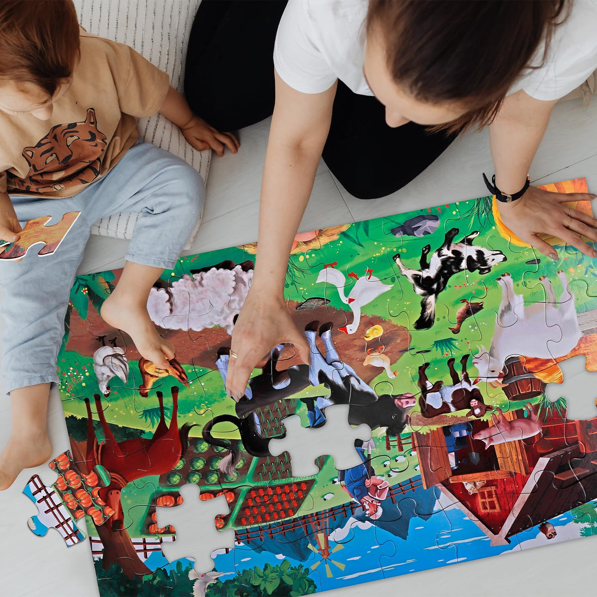 IFLOVE full-size puzzle laid out, measuring 35.4 by 23.5 inches.