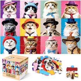 IFLOVE jumbo cat puzzle 48-piece grid for screen-free family fun