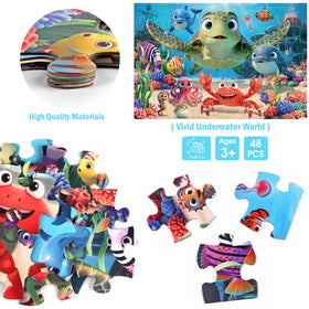 IFLOVE colorful marine life encourages curiosity and conversation during family puzzle time.