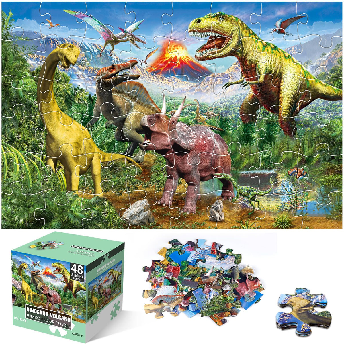 IFLOVE Jumbo Floor Puzzle 48 oversized pieces for floor or table play.