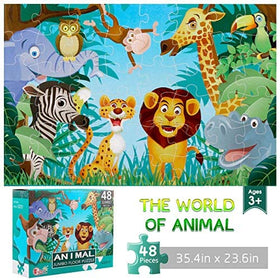 IFLOVE jumbo floor puzzle children handling pieces encourages fine motor skills.