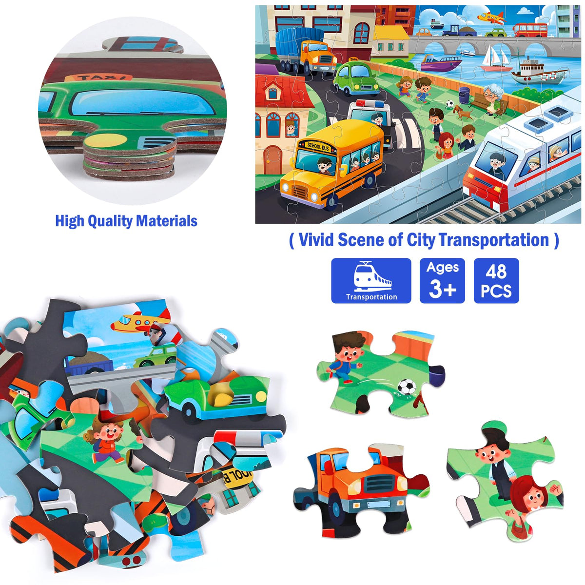 IFLOVE jumbo floor puzzle detailed city scene enhances family interaction