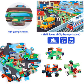 IFLOVE jumbo floor puzzle detailed city scene enhances family interaction