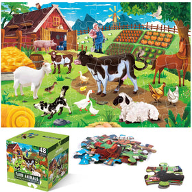 IFLOVE jumbo floor puzzle featuring farm animals, ideal for family collaboration.