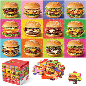 IFLOVE jumbo floor puzzle hamburger assembly pieces promote fine motor skills.