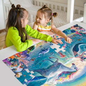 IFLOVE puzzle pieces closeup showcasing vivid colors and friendly characters
