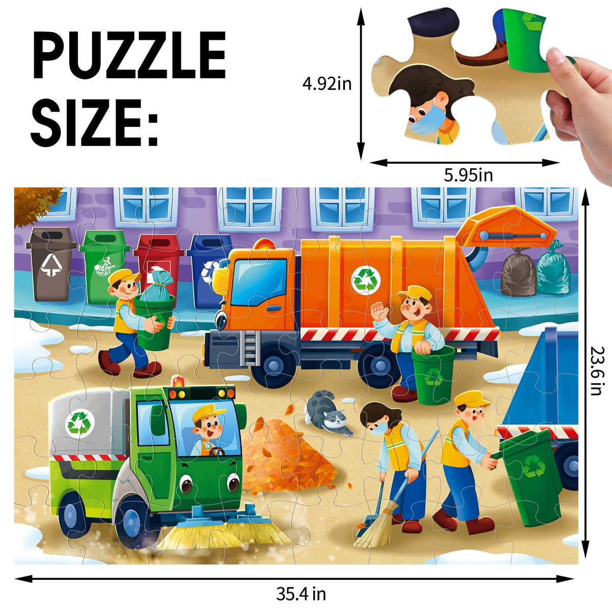 IFLOVE puzzle pieces closeup highlighting durable cardboard for long-lasting family play.