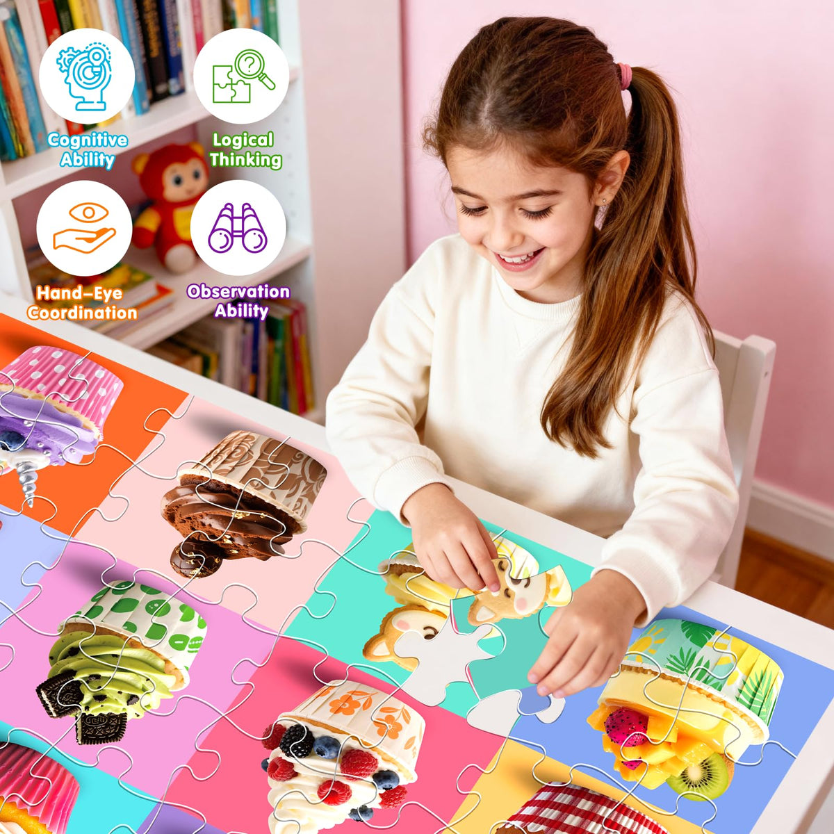 IFLOVE Jumbo Floor Puzzle rounded edges ensure gentle handling.
