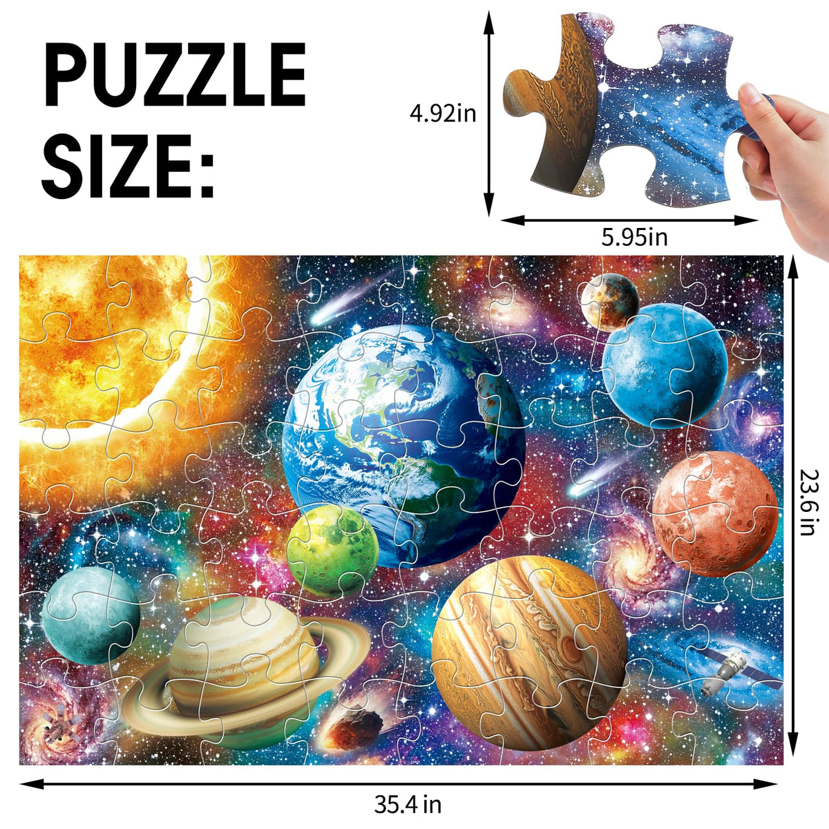 IFLOVE jumbo floor puzzle solar-system assembled on floor fosters teamwork and spatial awareness