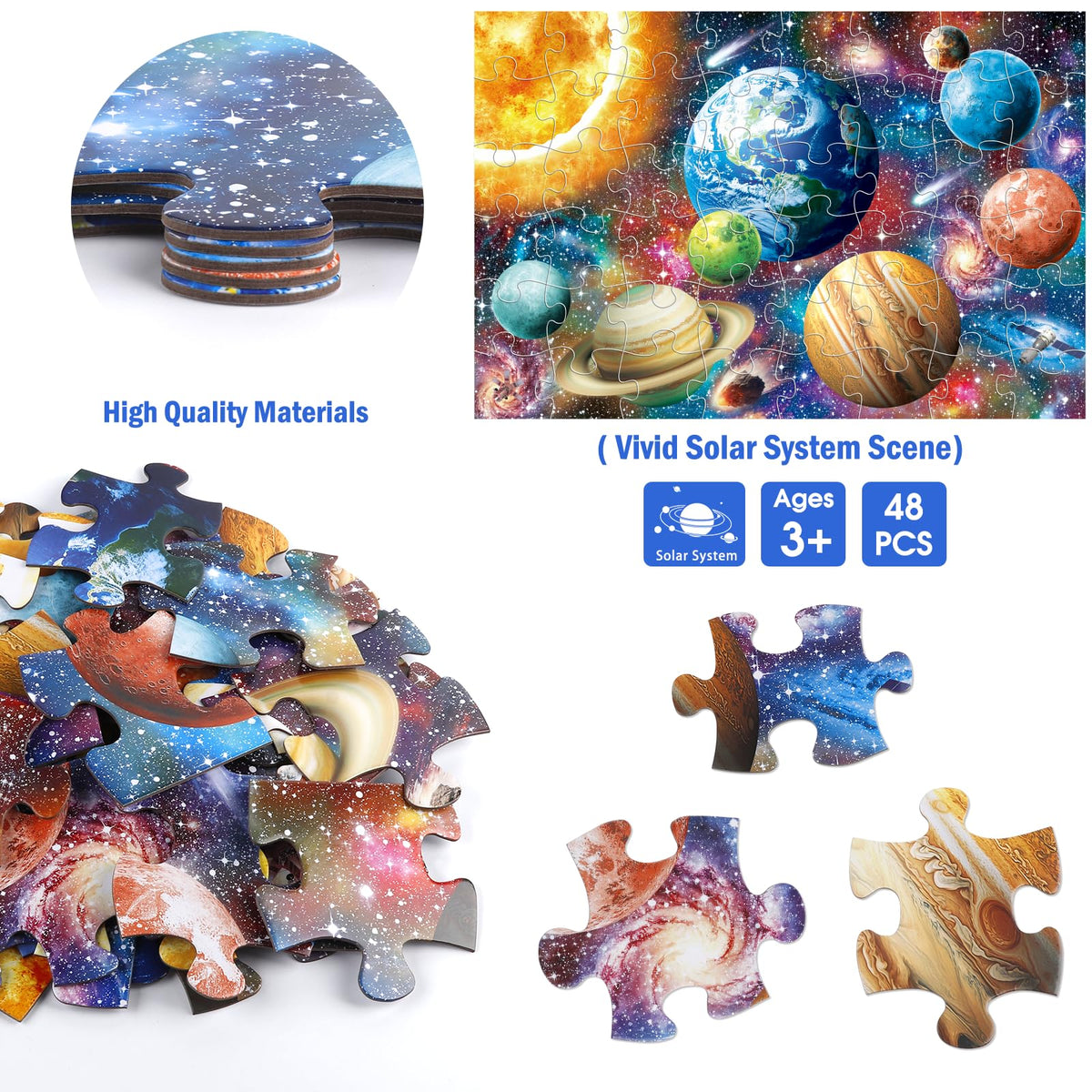 IFLOVE jumbo floor puzzle solar-system edge-detail highlights large pieces for easier grasp