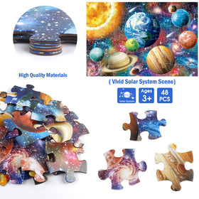 IFLOVE jumbo floor puzzle solar-system edge-detail highlights large pieces for easier grasp