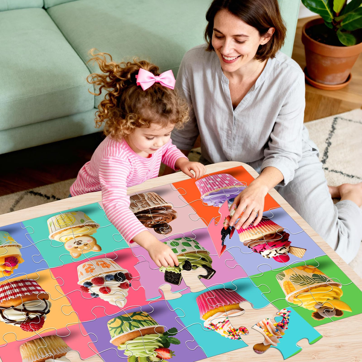 IFLOVE Jumbo Floor Puzzle thick cardboard offers safe, durable play.