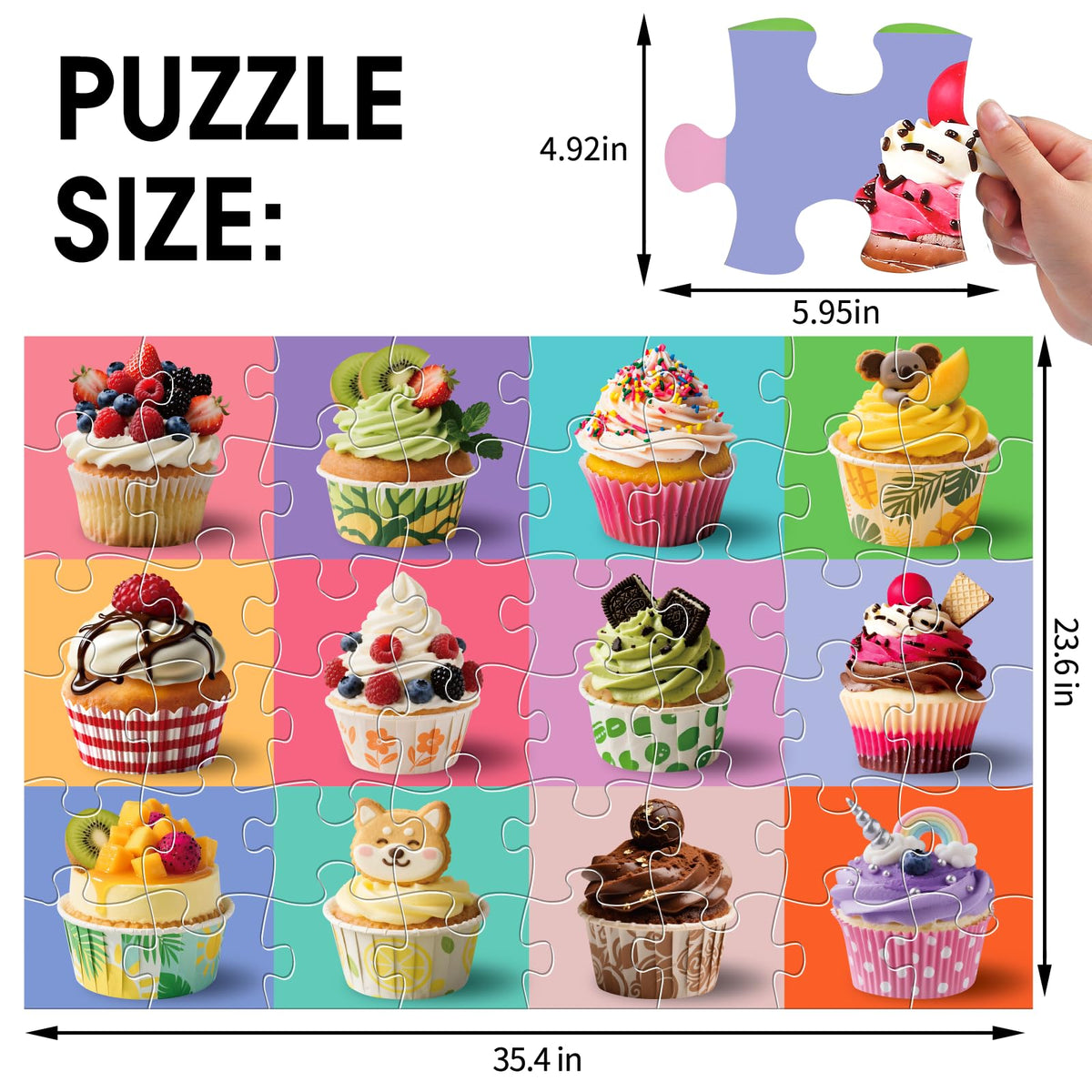 IFLOVE Jumbo Floor Puzzle toppings details captivates kids and supports color perception.